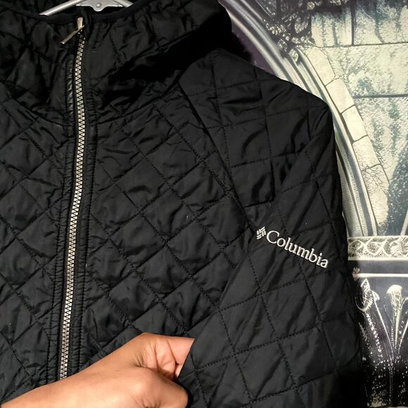 Columbia Puffer Jacket Women's S Black Quilted Full-Zip Insulated Hooded Winter - Picture 2 of 9